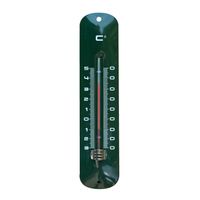 Binnen/buiten thermometers groen van metaal 30 cm   - - thumbnail