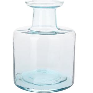 H&amp;S Collection Fles Bloemenvaas Umbrie - Gerecycled glas - transparant - D15 x H21 cm   -