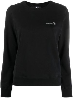 A.P.C. sweat à logo imprimé - Noir