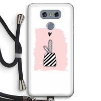 Zwart-wit cactus: LG G6 Transparant Hoesje met koord