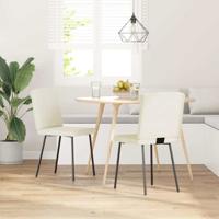 Eetkamerstoelen 2 st fluweel crmekleurig