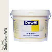 Ruwol Muurverf binnen en buiten Mat Gebroken Wit (RAL 9010) 10 liter