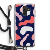 Memphis Shapes Pink: Samsung Galaxy J8 (2018) Transparant Hoesje met koord