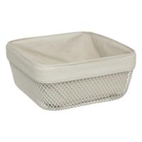 5Five Broodmandje Bistro plus - metaal/stof - beige - 25 x 11 cm