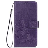 Vier blad clasp reliëf Buckle mobiele telefoon bescherming lederen draagtas met Lanyard & Card slot & portemonnee & beugel functie voor vivo Y3 (paar