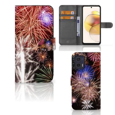 Motorola Moto G73 | Wallet Case | met Pasjes | Vuurwerk