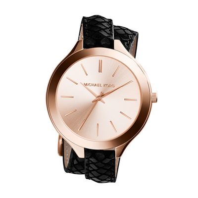 Horlogeband Michael Kors MK2322 Leder Zwart 12mm