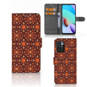 Xiaomi Redmi 10 Telefoon Hoesje Batik Brown