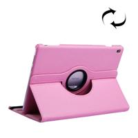 Litchi Texture Horizontal Flip 360 Degrees Rotation Leather Case for Huawei MediaPad T5 10.1 with Holder (Pink)