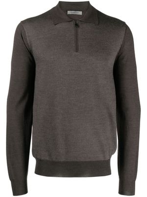 Corneliani polo en maille fine - Marron