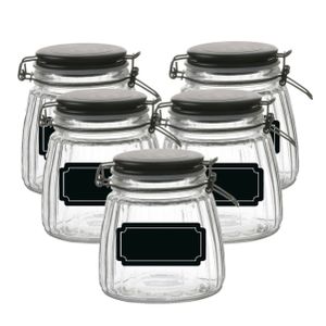 Weckpot/inmaakpot - 10x - 1L - glas - met beugelsluiting - incl. etiketten