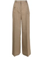 MSGM pantalon palazzo à carreaux - Marron