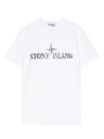 Stone Island Junior sweat en coton à motif Compass - Blanc