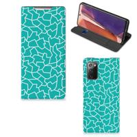 Samsung Galaxy Note20 | Bookcase | Cracks Blue