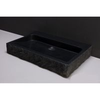 Forzalaqua Palermo Wastafel 60 cm Basalt Gekapt 60x40x9 cm 1 wasbak 1 kraangat