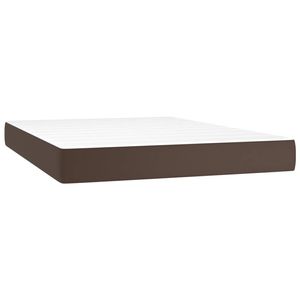 The Living Store Pocketveringmatras 140x200x20 cm kunstleer bruin - Matras