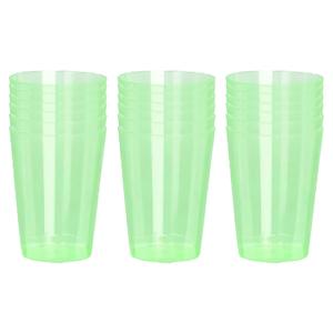 Beker - 18x - groen - kunststof - 280ml - herbruikbaar glas