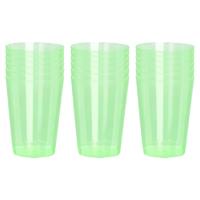 Beker - 18x - groen - kunststof - 280ml - herbruikbaar glas