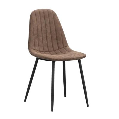 Leen Bakker - Eetkamerstoel Vince - Stof - Cognac - Stof/Metaal - Bruin - 56.5x43.5x88 Cm