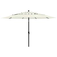 vidaXL Parasol 3-laags met aluminium paal 3,5 m zandkleurig - thumbnail