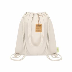 Koeltas rugzak - katoen - lunchpakket of drankjes - naturel - 7 liter - 38 x 42 cm - met trekkoord