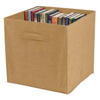 Opbergmand/kastmand Square Box - karton/kunststof - 29 liter - beige - 31 x 31 cm