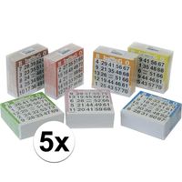 5x Bingo kaarten 1-75 gekleurd   -