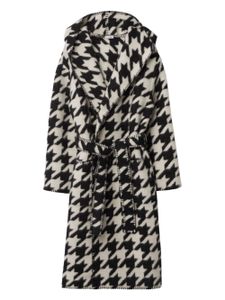 Burberry manteau en laine à motif pied-de-poule - Noir