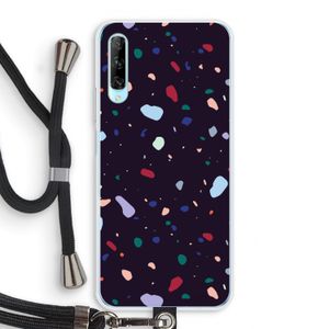 Dark Rounded Terrazzo: Huawei P Smart Pro Transparant Hoesje met koord