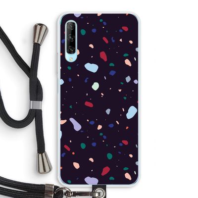 Dark Rounded Terrazzo: Huawei P Smart Pro Transparant Hoesje met koord