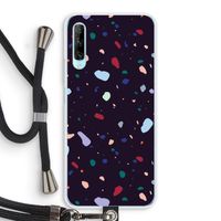 Dark Rounded Terrazzo: Huawei P Smart Pro Transparant Hoesje met koord