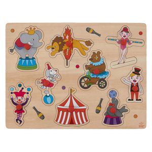 Speelgoed houten noppenpuzzel circus thema 30 x 22 cm   -