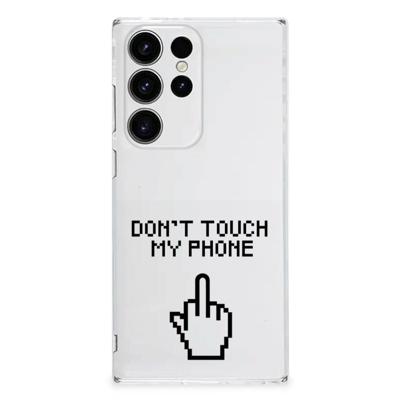 Samsung Galaxy S23 Ultra Silicone-hoesje Finger Don't Touch My Phone Samsung Galaxy S23 Ultra Silicone-hoesje Finger Don't Touch My Phone