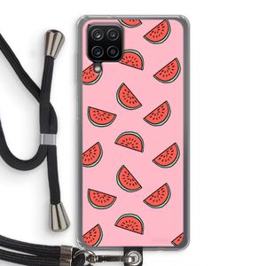 Watermeloen: Samsung Galaxy A12 Transparant Hoesje met koord