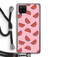 Watermeloen: Samsung Galaxy A12 Transparant Hoesje met koord