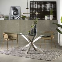 Kave Home Eettafel Argo - Chroom/Glas - thumbnail