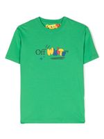 Off-White Kids t-shirt en coton à logo imprimé - Vert - thumbnail