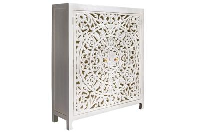 Highboard MARRAKECH 140cm wit mango hout - 43866