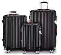 Reiskoffers Zwart 3-delig ABS met gratis accessoires Reiskoffers Zwart 3-delig ABS met gratis accessoires