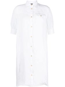 Fay robe-chemise en lin à manches courtes - Blanc