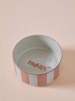 Keramische voerbak voor honden FAMILY roze, gestreept