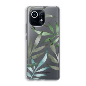 Tropical watercolor leaves: Xiaomi Mi 11 Transparant Hoesje