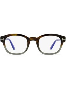 TOM FORD Eyewear lunettes de vue Blue Block à monture carrée - Marron