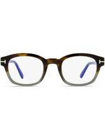 TOM FORD Eyewear lunettes de vue Blue Block à monture carrée - Marron - thumbnail