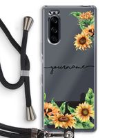 Zonnebloemen: Sony Xperia 5 Transparant Hoesje met koord
