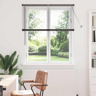 Raam Blind met gordijnen Anders Zwart 80 x 130 cm Aluminium