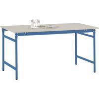 Manuflex BB3051.5007 Bijzettafel basis stationair met melamine tafelblad in stralend blauw RAL 5007, bxdxh: 1500 x 600 x 780 mm Stralend blauw (RAL 5007)