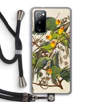 Carolinaparkiet: Samsung Galaxy S20 FE / S20 FE 5G Transparant Hoesje met koord