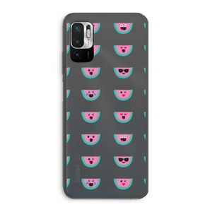 Smiley watermeloenprint: Xiaomi Redmi Note 10 5G Transparant Hoesje