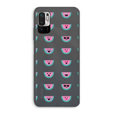 Smiley watermeloenprint: Xiaomi Redmi Note 10 5G Transparant Hoesje